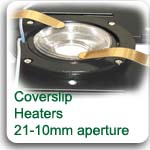 Heaters for cover slips