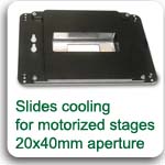 cooling slides on motorized stages